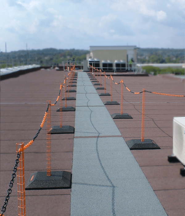 flat roof fall protection barrier